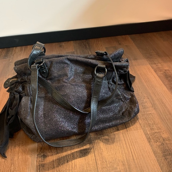 Rare Juicy Couture black glitter shoulder bag bows - Picture 2 of 5